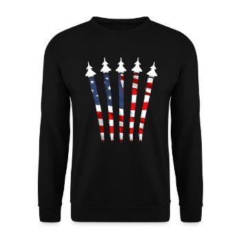 Amérique patriotique États-Unis Drapeau 4 juillet Américain - Sweat-shirt Unisexe - noir - Devant - Alina (178cm) & Michal (187cm)
