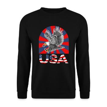 Amérique patriotique États-Unis Drapeau 4 juillet Américain - Sweat-shirt Unisexe - noir - Devant - Alina (178cm) & Michal (187cm)