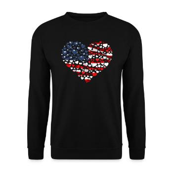 Amérique patriotique États-Unis Drapeau 4 juillet Américain - Sweat-shirt Unisexe - noir - Devant - Alina (178cm) & Michal (187cm)