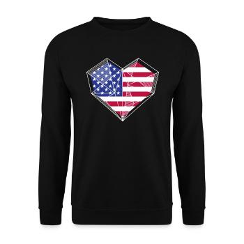 Amérique patriotique États-Unis Drapeau 4 juillet Américain - Sweat-shirt Unisexe - noir - Devant - Alina (178cm) & Michal (187cm)