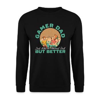 Gamer Dad Just Like A Normal Dad But Cooler - Unisex Sweatshirt - black - Front - Alina (178cm) & Michal (187cm)