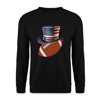 Amérique USA Flag 4 Juillet Football Américain - Sweat-shirt Unisexe - noir - Devant - Alina (178cm) & Michal (187cm)