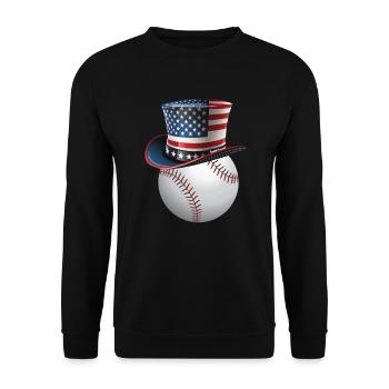 Patriotic America USA Flagge 4. Juli Baseball - Unisex Pullover - Schwarz - Vorne - Alina (178cm) & Michal (187cm)