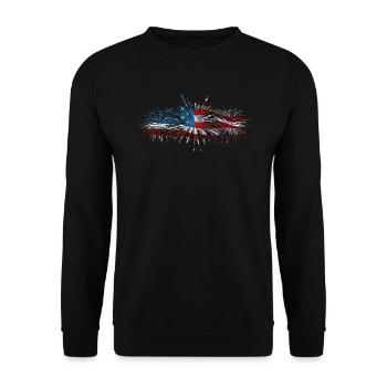 Amérique patriotique États-Unis Drapeau 4 juillet Américain - Sweat-shirt Unisexe - noir - Devant - Alina (178cm) & Michal (187cm)