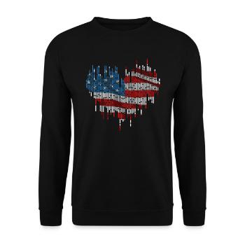 Amérique patriotique États-Unis Drapeau 4 juillet Américain - Sweat-shirt Unisexe - noir - Devant - Alina (178cm) & Michal (187cm)