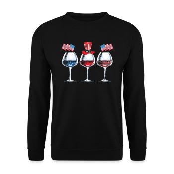 Amérique patriotique États-Unis Drapeau 4 juillet Américain - Sweat-shirt Unisexe - noir - Devant - Alina (178cm) & Michal (187cm)