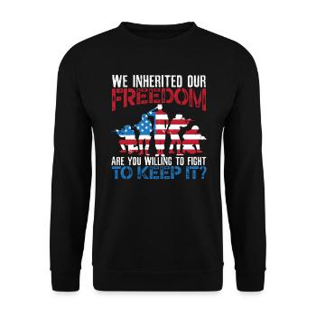 Patriotic America USA Flag 4th Of July American - Unisex Sweatshirt - black - Front - Alina (178cm) & Michal (187cm)