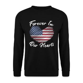 Patriotic Veteran USA Flag American Memorial Day - Sweat-shirt Unisexe - noir - Devant - Alina (178cm) & Michal (187cm)