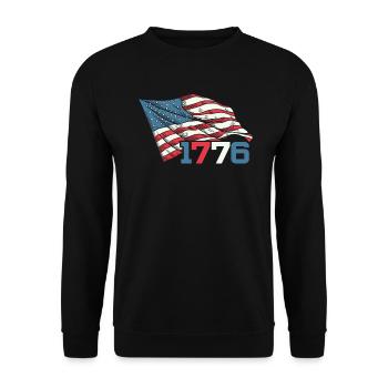 Amérique patriotique États-Unis Drapeau 4 juillet Américain - Sweat-shirt Unisexe - noir - Devant - Alina (178cm) & Michal (187cm)