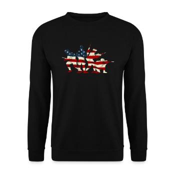 Patriotic Veteran USA Flag American Memorial Day - Sweat-shirt Unisexe - noir - Devant - Alina (178cm) & Michal (187cm)
