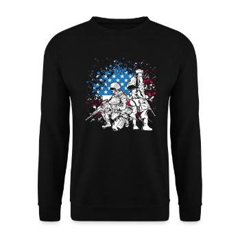 Patriotic Veteran USA Flag American Memorial Day - Sweat-shirt Unisexe - noir - Devant - Alina (178cm) & Michal (187cm)