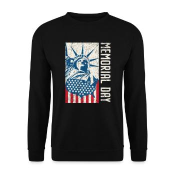 Patriotic Veteran USA Flag American Memorial Day - Sweat-shirt Unisexe - noir - Devant - Alina (178cm) & Michal (187cm)