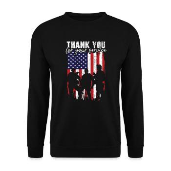 Patriotic Veteran USA Flag American Memorial Day - Sweat-shirt Unisexe - noir - Devant - Alina (178cm) & Michal (187cm)