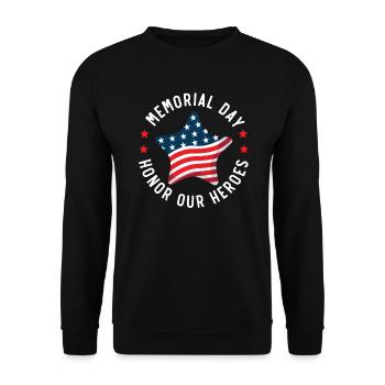 Patriotic Veteran USA Flag American Memorial Day - Sweat-shirt Unisexe - noir - Devant - Alina (178cm) & Michal (187cm)