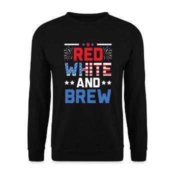 Patriotisches Amerika USA Flagge 4. Juli Amerikanisch - Unisex Pullover - Schwarz - Vorne - Alina (178cm) & Michal (187cm)