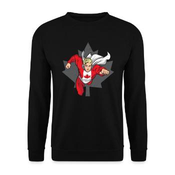Happy Canada Day Canadian Canada Flag Maple Leaf - Unisex Sweatshirt - black - Front - Alina (178cm) & Michal (187cm)