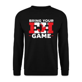 Happy Canada Day Canadian Canada Flag Maple Leaf - Unisex Sweatshirt - black - Front - Alina (178cm) & Michal (187cm)
