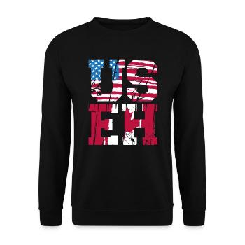 Happy Canada Day Canadian Canada Flag Maple Leaf - Unisex Sweatshirt - black - Front - Alina (178cm) & Michal (187cm)