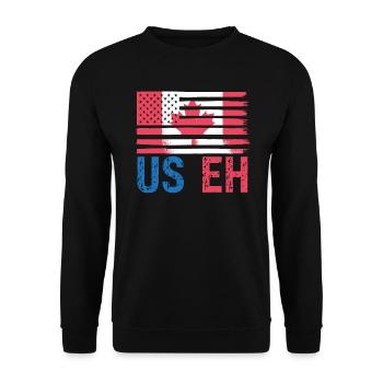 Happy Canada Day Canadian Canada Flag Maple Leaf - Unisex Sweatshirt - black - Front - Alina (178cm) & Michal (187cm)