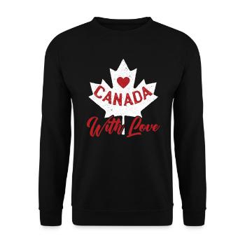Happy Canada Day Canadian Canada Flag Maple Leaf - Unisex Sweatshirt - black - Front - Alina (178cm) & Michal (187cm)