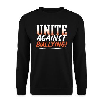 Vereint gegen Mobbing Anti-Mobbing Orange Day - Unisex Pullover - Schwarz - Vorne - Alina (178cm) & Michal (187cm)