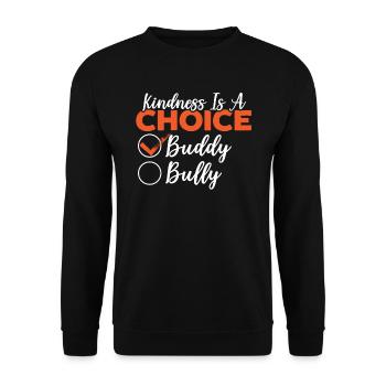 Positivity Kindness Is A Choice Orange Day - Unisex Sweatshirt - black - Front - Alina (178cm) & Michal (187cm)
