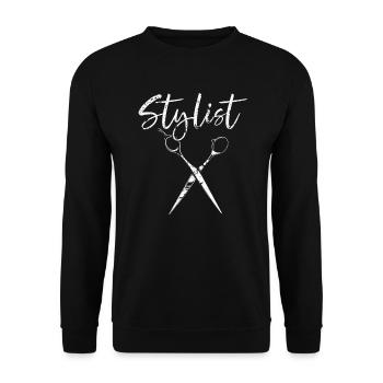 Stylist Haircut Barbershop Hairstylist Barber - Unisex Sweatshirt - black - Front - Alina (178cm) & Michal (187cm)