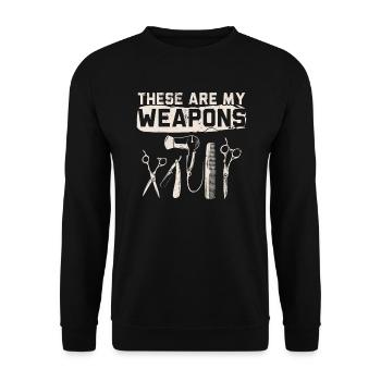 Stylist Haircut Barbershop Hairstylist Barber - Unisex Sweatshirt - black - Front - Alina (178cm) & Michal (187cm)