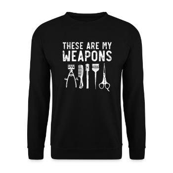 Stylist Haircut Barbershop Hairstylist Barber - Unisex Sweatshirt - black - Front - Alina (178cm) & Michal (187cm)