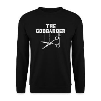 The Godbarber Barbershop Hairstylist Barber - Unisex Sweatshirt - black - Front - Alina (178cm) & Michal (187cm)