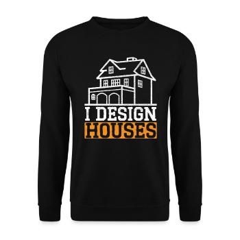 I Design Houses Architecture Architect Draftsman - Unisex Sweatshirt - black - Front - Alina (178cm) & Michal (187cm)