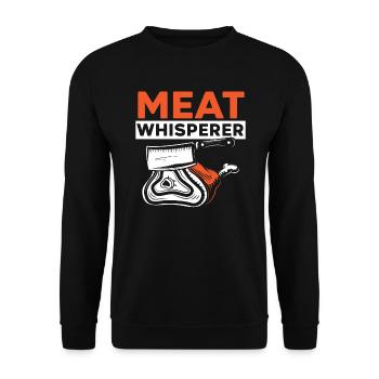 Metzgersprüche Metzgerei Beruf Beruf Fleischerei - Unisex Pullover - Schwarz - Vorne - Alina (178cm) & Michal (187cm)