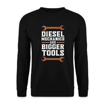Les mécaniciens diesel ont de plus gros outils Mécanicien automobile - Sweat-shirt Unisexe - noir - Devant - Alina (178cm) & Michal (187cm)