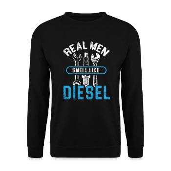 Les vrais hommes sentent comme un mécanicien diesel mécanicien automobile - Sweat-shirt Unisexe - noir - Devant - Alina (178cm) & Michal (187cm)