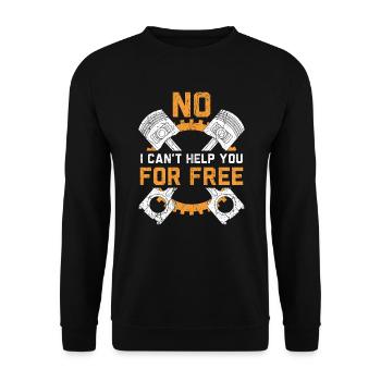 Non, je ne peux pas vous aider gratuitement Engine Auto Mechanic - Sweat-shirt Unisexe - noir - Devant - Alina (178cm) & Michal (187cm)