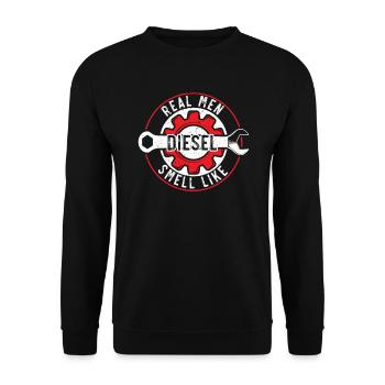 Les vrais hommes sentent comme un mécanicien diesel mécanicien automobile - Sweat-shirt Unisexe - noir - Devant - Alina (178cm) & Michal (187cm)