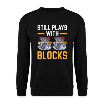 Joue toujours avec le mécanicien diesel du moteur de blocs - Sweat-shirt Unisexe - noir - Devant - Alina (178cm) & Michal (187cm)