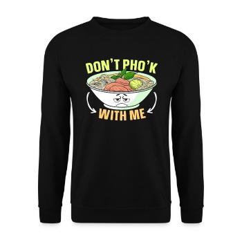 Pho Lover Essstäbchen Vietnamesische Nudeln Asiatisches Essen - Unisex Pullover - Schwarz - Vorne - Alina (178cm) & Michal (187cm)