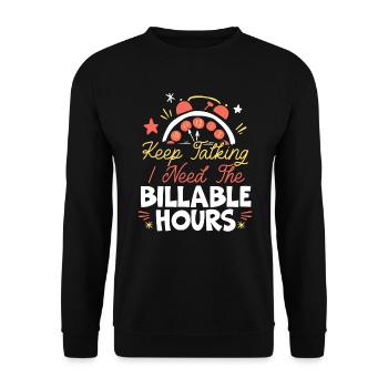 Juge Instance Salle d’audience Droit Justice Avocat Avocat - Sweat-shirt Unisexe - noir - Devant - Alina (178cm) & Michal (187cm)