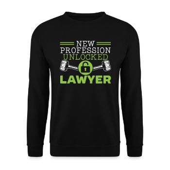 Juge Instance Salle d’audience Droit Justice Avocat Avocat - Sweat-shirt Unisexe - noir - Devant - Alina (178cm) & Michal (187cm)