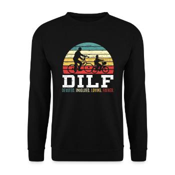 Fathers Day Dad Devoted Involved Loving Father - Unisex Sweatshirt - black - Front - Alina (178cm) & Michal (187cm)