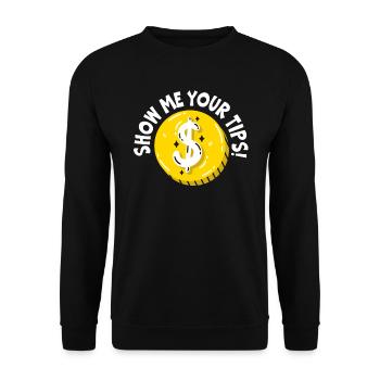 Montrez-moi vos conseils Serveur Serveuse Barman - Sweat-shirt Unisexe - noir - Devant - Alina (178cm) & Michal (187cm)