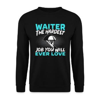 Kellner Kellnerin Barkeeper Barkeeper Barkeeper Barkeeper - Unisex Pullover - Schwarz - Vorne - Alina (178cm) & Michal (187cm)
