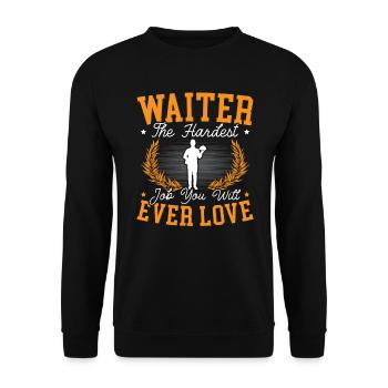 Kellner Kellnerin Barkeeper Barkeeper Barkeeper Barkeeper - Unisex Pullover - Schwarz - Vorne - Alina (178cm) & Michal (187cm)