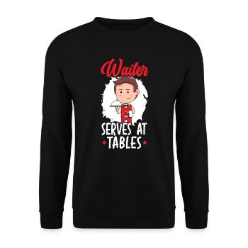 Serveur Serveuse Barman Mixologue Barman Bartending - Sweat-shirt Unisexe - noir - Devant - Alina (178cm) & Michal (187cm)