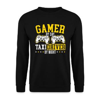 Gamer By Day Taxi Driver By Night Cab Driver - Unisex Sweatshirt - black - Front - Alina (178cm) & Michal (187cm)