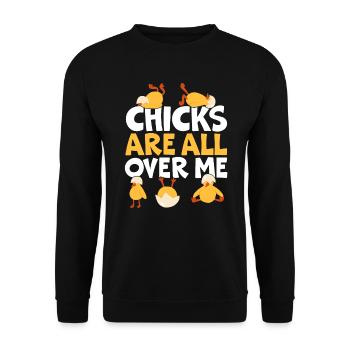 Éleveur de poulet Chuchoteur de poulet Animal de ferme - Sweat-shirt Unisexe - noir - Devant - Alina (178cm) & Michal (187cm)