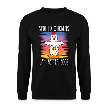 Éleveur de poulet Chuchoteur de poulet Animal de ferme - Sweat-shirt Unisexe - noir - Devant - Alina (178cm) & Michal (187cm)