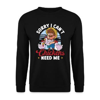 Éleveur de poulet Chuchoteur de poulet Animal de ferme - Sweat-shirt Unisexe - noir - Devant - Alina (178cm) & Michal (187cm)