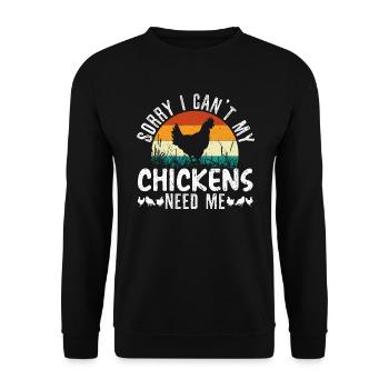 Éleveur de poulet Chuchoteur de poulet Animal de ferme - Sweat-shirt Unisexe - noir - Devant - Alina (178cm) & Michal (187cm)